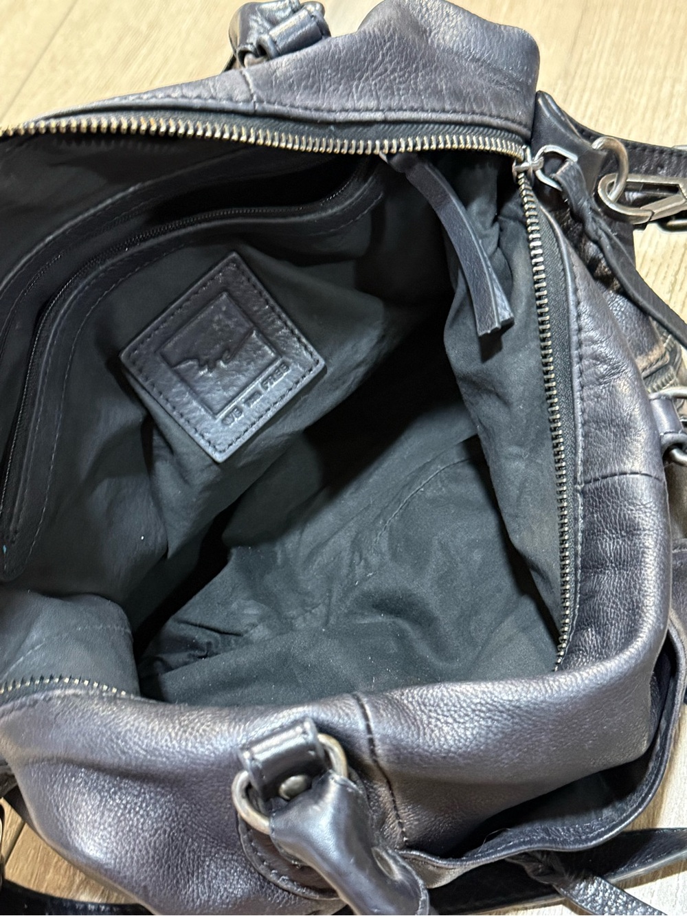 We The Free Baby Emerson Tote Bag Black Leather Crossbody Satchel Boho Moto - Picture 10 of 14
